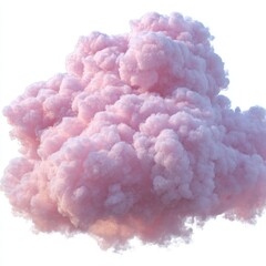 A vibrant explosion of pink and purple smoke billowing against a stark white background