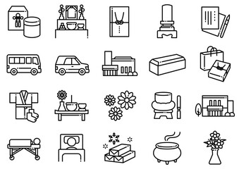 お葬式アイコン01　Funeral Icons