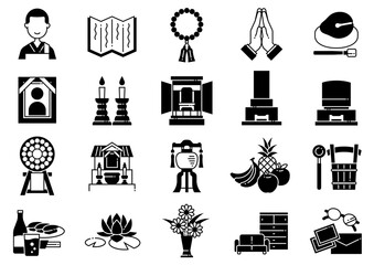 お葬式アイコン05　Funeral Icons