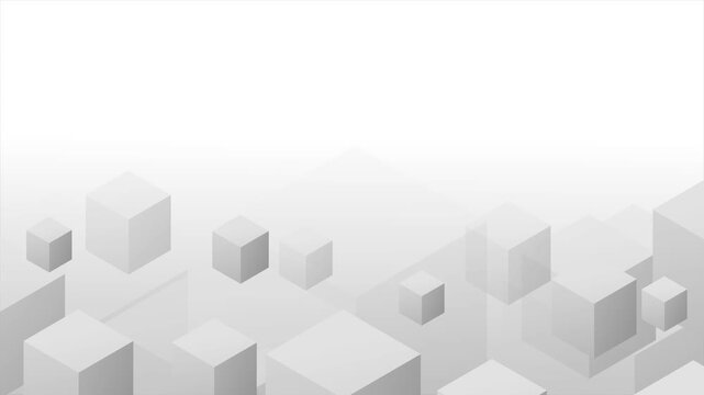 Abstract gray cubes background loop