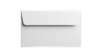 A closed white stationery envelope with a pointed flap and adhesive strip shown on a black background with a subtle hint of orange on the right edge suggesting a shadow or light reflection