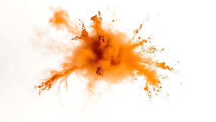 Vibrant brown powder explosion creating a festive and abstract cloud formation.