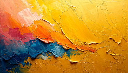 A close up of a painting with a lot of colors
3