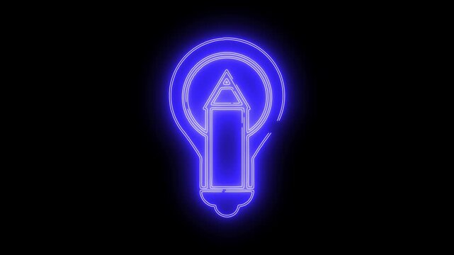  Creative process icons viduo neon animation