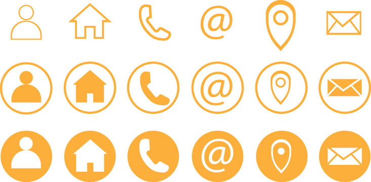 Contact information icons set