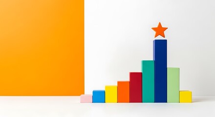 Colorful bar chart with star on top