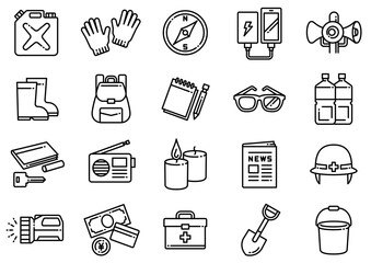 災害・防災アイコン07　Disaster Prevention icons