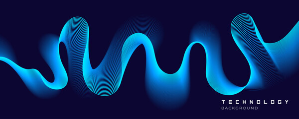 Futuristic Digital Flow  Lines on dark Background perfect for presentations, banners, and innovative technology visuals.