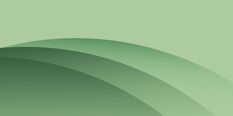 Abstract curved green shape on green background with copy space for text. Luxury design style. Vector illustration