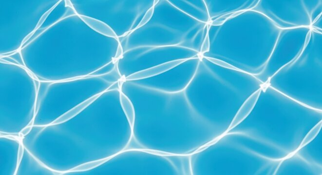 Abstract pattern of light reflecting on blue water surface, creating a mesmerizing and dynamic visual effect, ideal for backgrounds and digital art