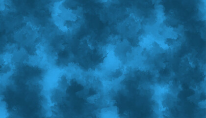Soft focus surface pattern: dark cobalt and light cyan blotches. Deep and bright blue smoky abstract texture background.