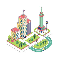 vector illustration of city buildings