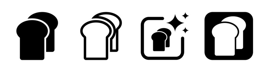 Sandwich icon for breakfast and food sign with bread in black transparent PNG vector illustration