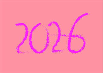 Year two thousand twenty six pink drawing illustration digital art design graphic element visual representation