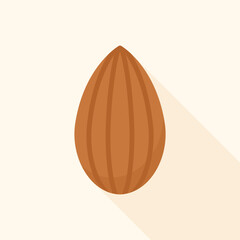 Whole Almond Nut Flat Vector Illustration