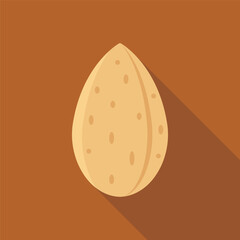 Whole Almond Shell Flat Vector Illustration