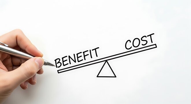 Benefit outweighs cost on seesaw