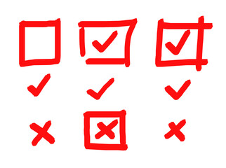 yes and no check marks icon on transparent background