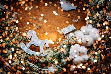 Christmas wreath prepared for celebration.