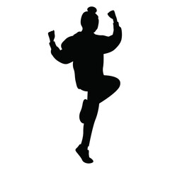 People Jumping Woman Silhouette