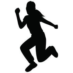 People Jumping Woman Silhouette
