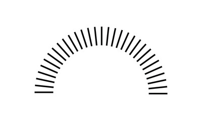 Dashed half circle geometric shape element .Vector illustration .EPS 10 .