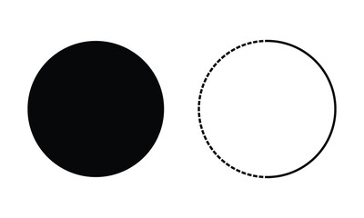 Dashed half circle geometric shape element .Vector illustration .EPS 10 .