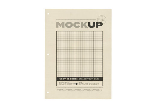 Page with Binder Holes Mockup