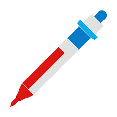 Stylized illustration of a red and blue eyedropper tool