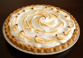 Creamy meringue pie with golden toasted peaks, a dessert treat for baking lovers