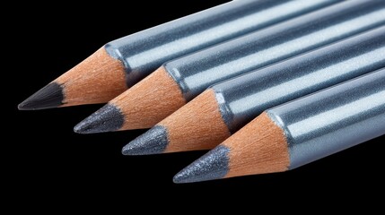 A colorful group of wooden pencils, sharp and ready for drawing, isolated on a white background for school and education