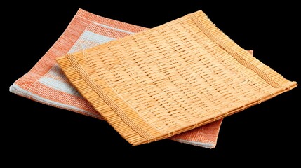 Isolated closeup of a stack of clean white paper napkins for food or kitchen use