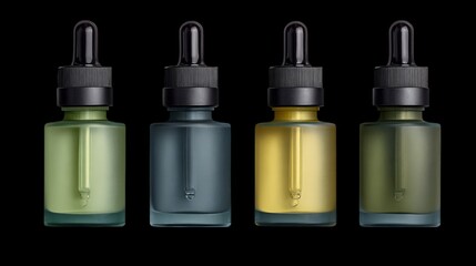 Isolated glass medicine vials and syringe with blue liquid on white