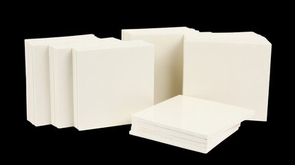 Blank white paper cardboard gift box isolated on black background