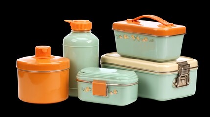 Plastic bottle of juice and various cosmetic plastic containers with cream, lotion, and beauty care products, isolated on white