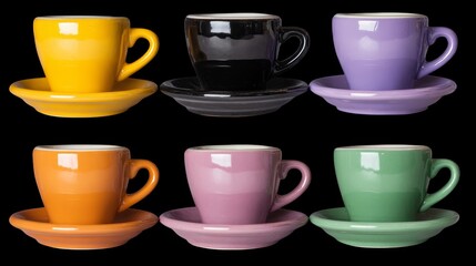 ☕ Hot coffee or tea mug with saucer, isolated white ceramic drink object for cafe breakfast