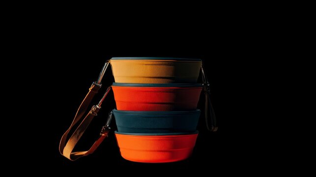 Red lantern decoration with transparent liquid reflection in a black glass jar