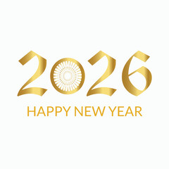 New Year Golden text vector design