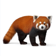 Obraz premium Red panda standing with tail down isolated