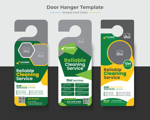 Reliable Cleaning Service door hanger design, Cleaning Service Door hanger design template