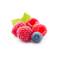 Raspberry with blueberries