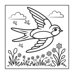 Obraz premium Animals with kids like the elements of black and white coloring pages for children, adults, and teens.