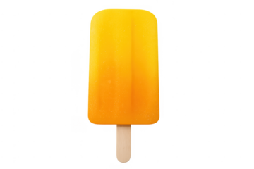 Refreshing orange yellow frozen popsicle on stick