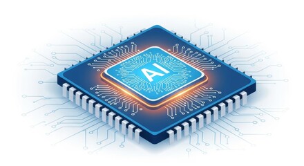 AI Chip with Electronic Circuitry Artificial Intelligence and Technology Innovation