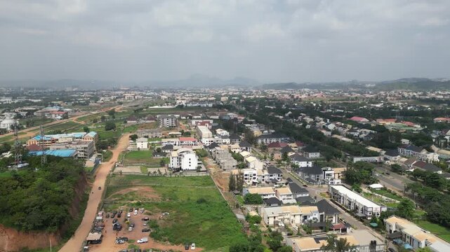 Aerial drone view of Abuja City, Nigeria