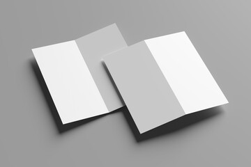 Open Leaflet, bi fold mockup template .Blank paper, thank you card, notecards, note paper, greeting card, wedding invitation, postcard, brochure or any creative work for presentation of your design 