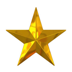 Obraz premium Shiny Golden Star isolated on a transparent background