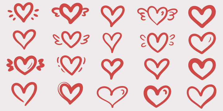 Heart Vector Pack Love and Affection Doodles Collection
