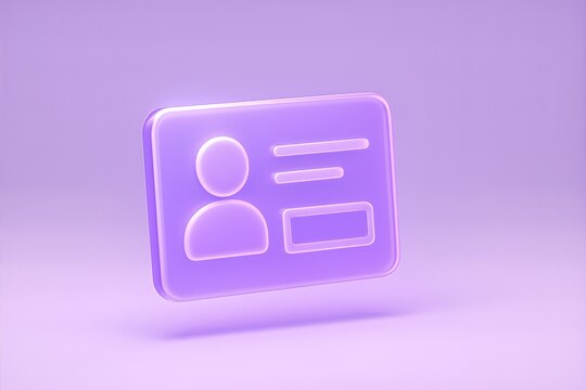 Digital ID Card Design in Purple Background for Modern Identity Verification Concept