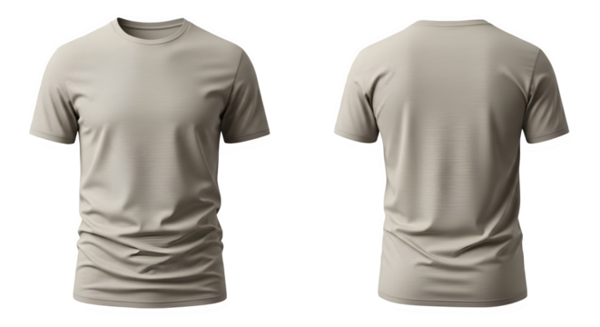 Modern neutral tee shirt mockup front and back for apparel design use